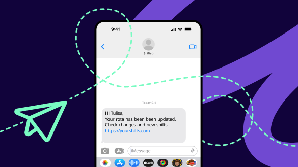 Staff received a message to notify them that their rota has been updated.